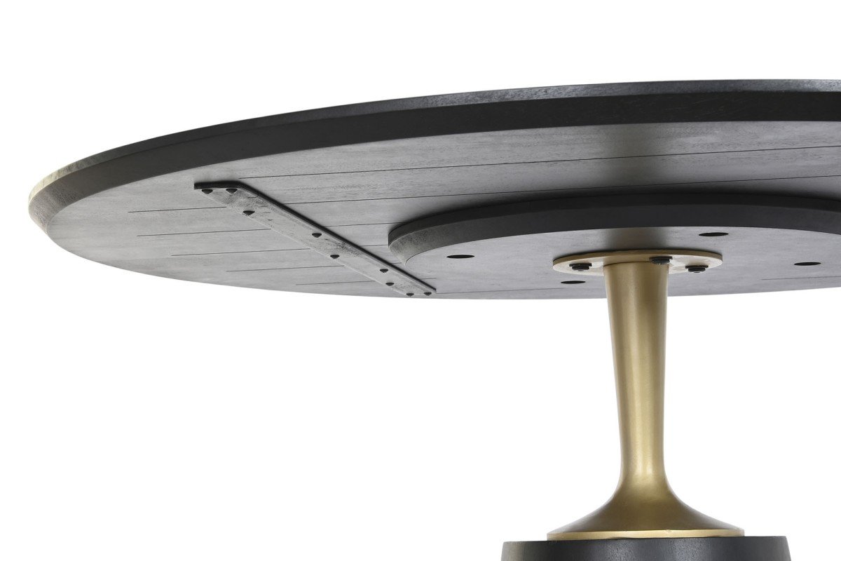 Buy Black Round Dining Table with Gold Accents | Infinity Furniture Mississauga