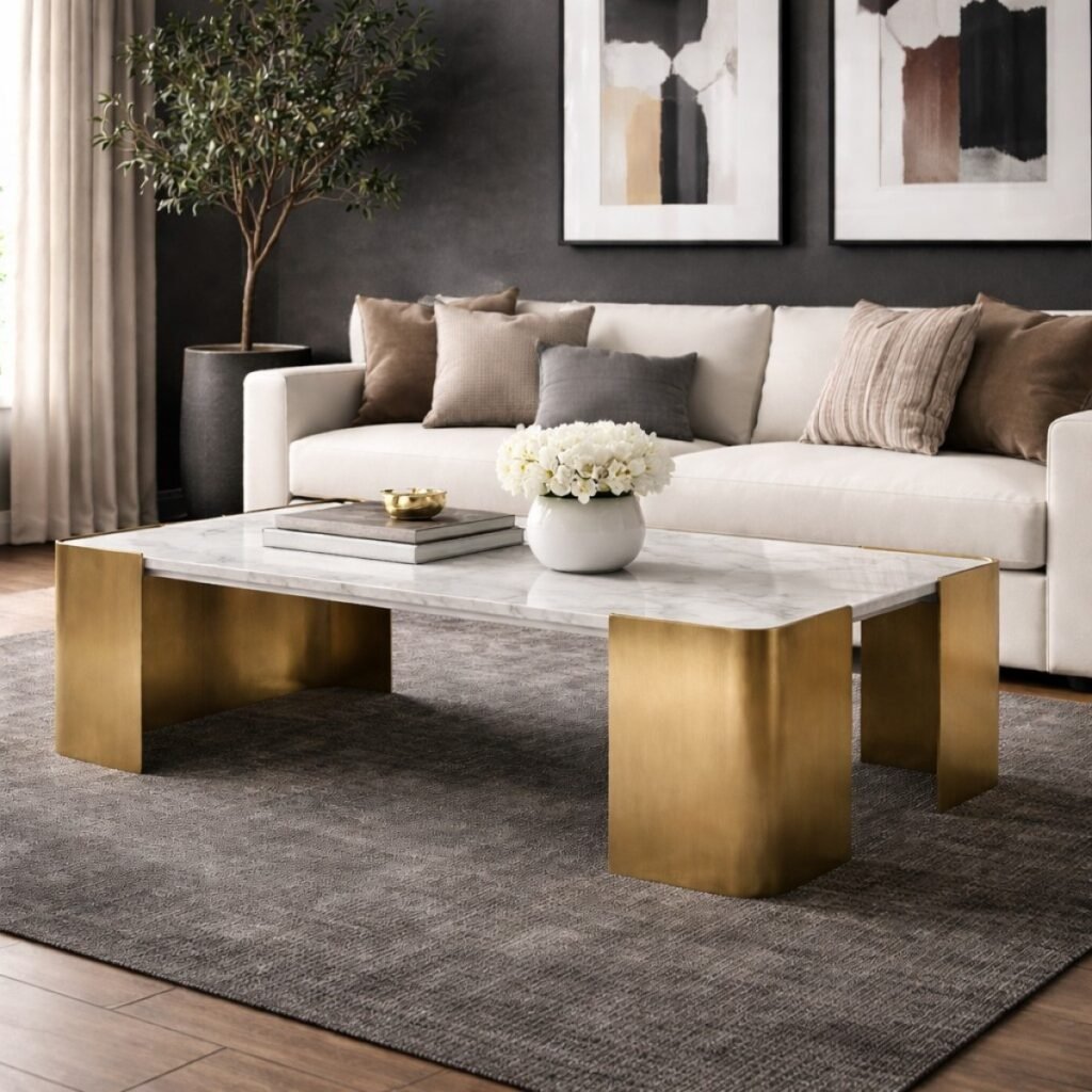 Buy Marble Coffee Table with Gold Legs | Infinity Furniture Mississauga