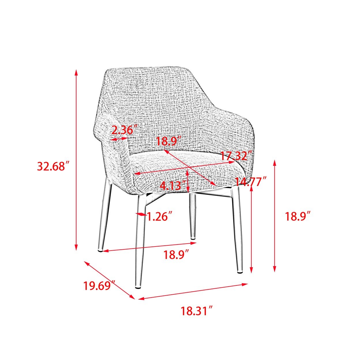 Dining Chair – Walnut / Beige Bouclé - Image 9