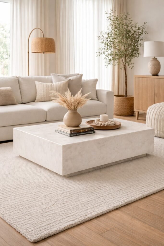 Buy White Marble Coffee Table Modern | Infinity Furniture Mississauga
