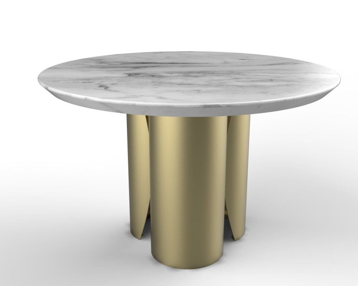 Buy Gold Round Dining Table Marble Top | Infinity Furniture Mississauga