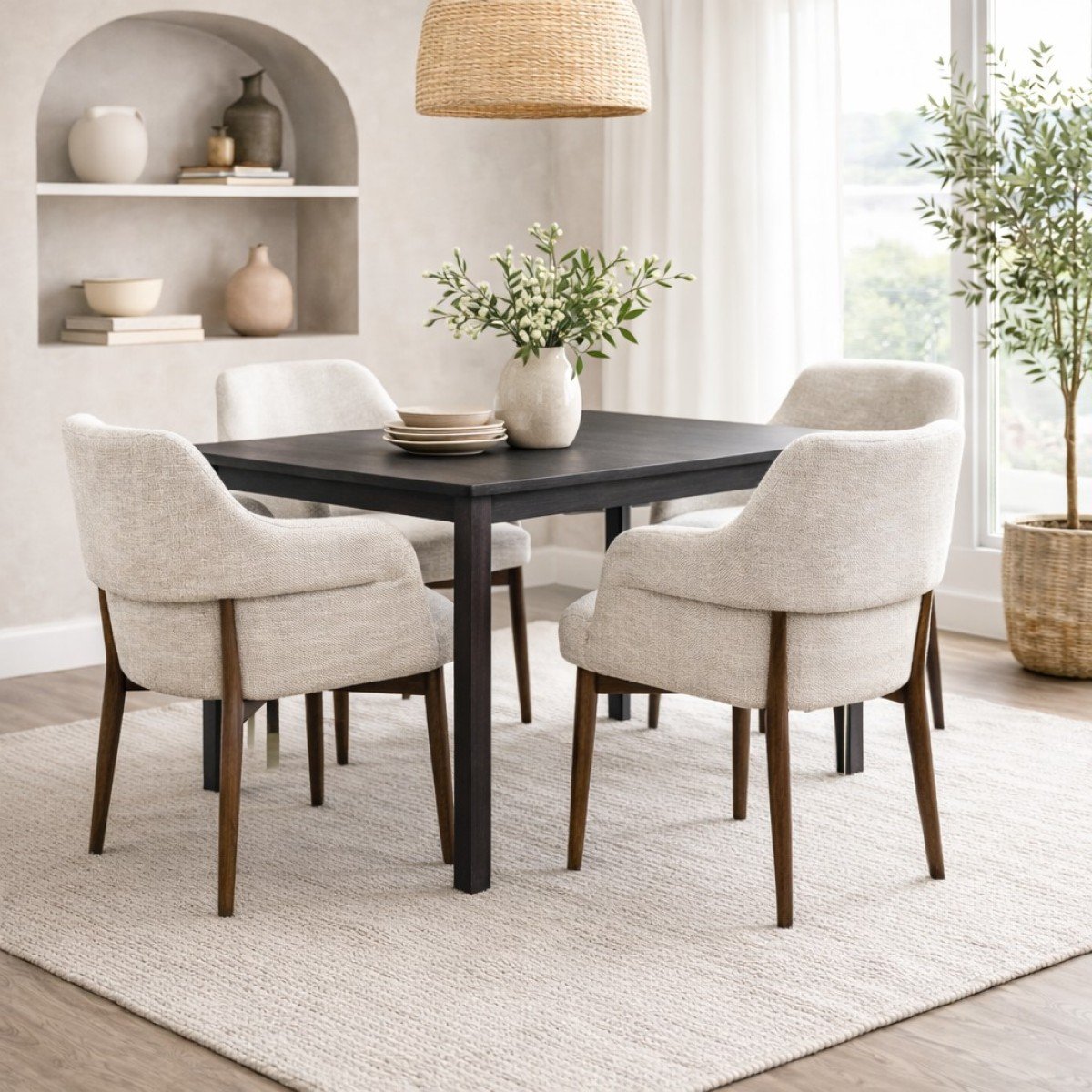 Dining Chair – Walnut / Beige Bouclé - Image 10