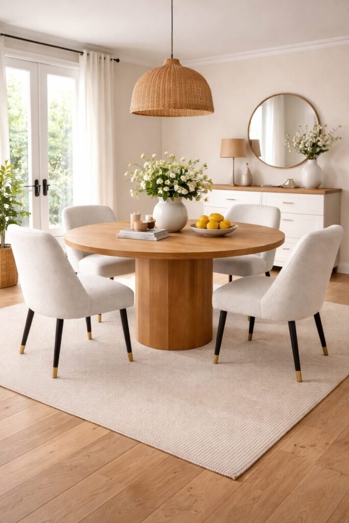 Buy Round Oak Dining Table 60" | Infinity Furniture Mississauga