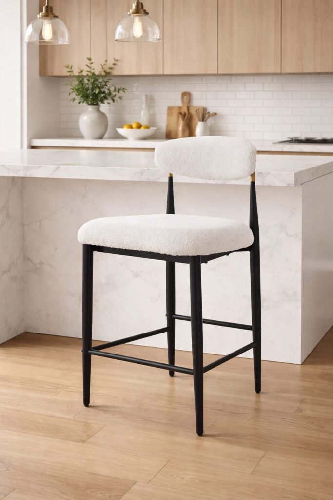 White and Black Counter Stool