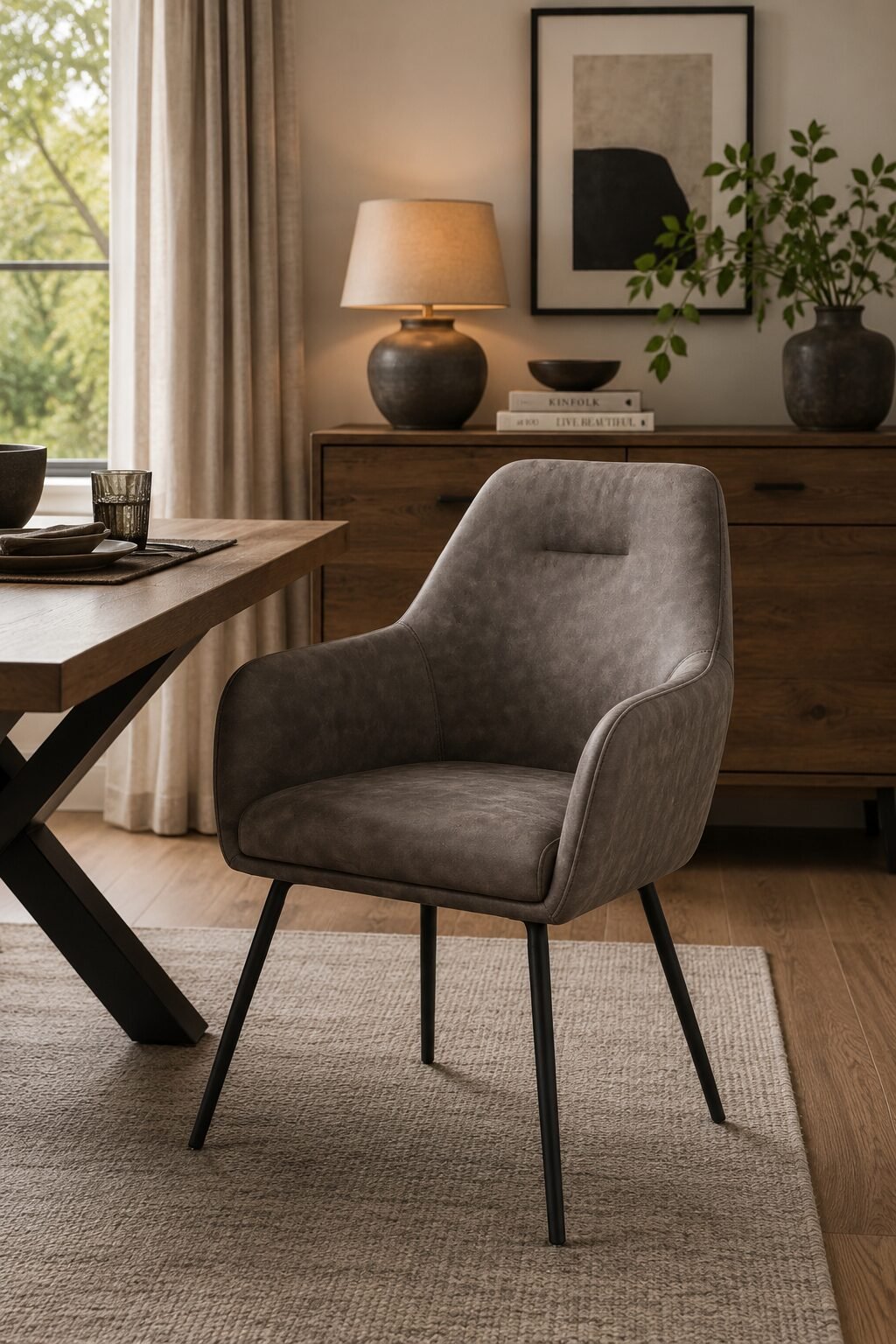 Arlo Dining Chair - Brown / Beige