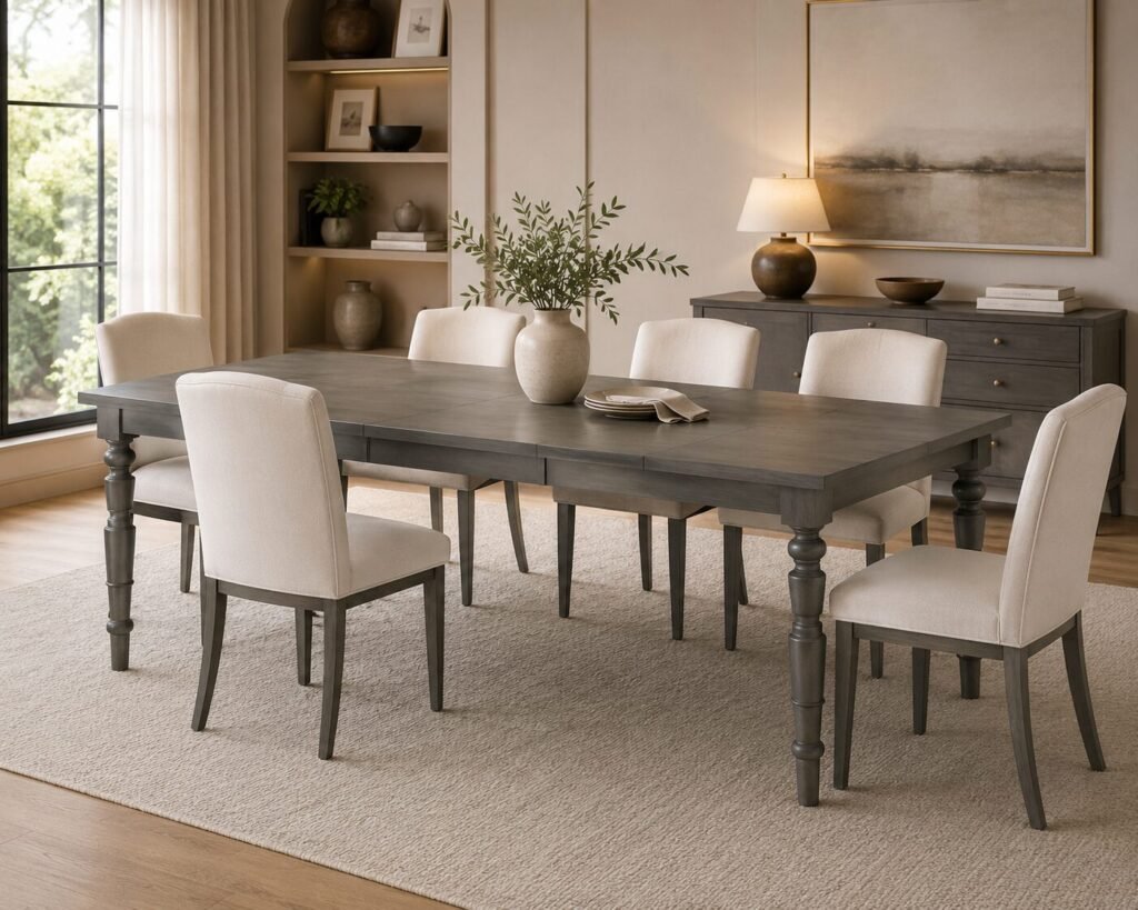 Buy Extendable Grey Dining Table with Carved Legs | Infinity Furniture Mississauga