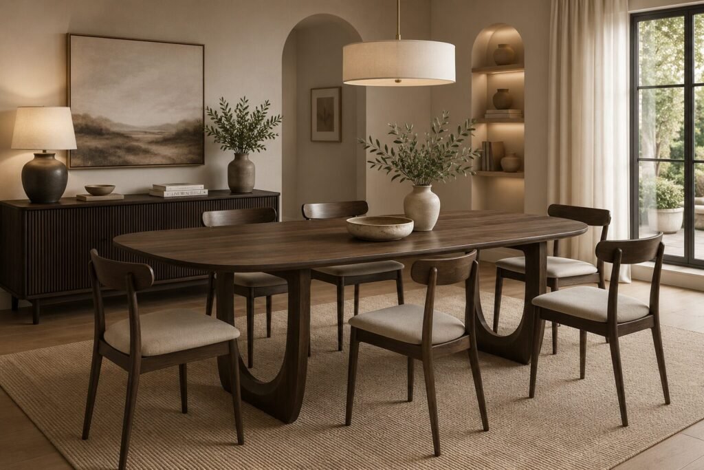 Buy Dark Walnut Dining Table Solid Wood