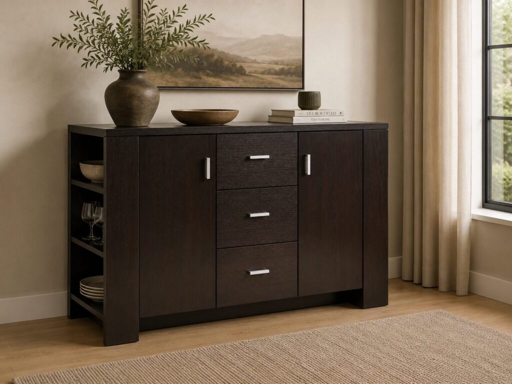 Buy Dark Cherry Buffet Server with Storage