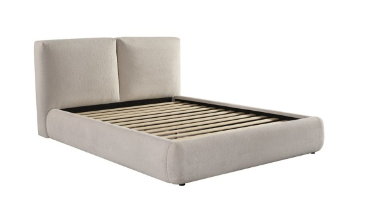 Beige Upholstered Bed Frame | Modern Platform Bed King & Queen
