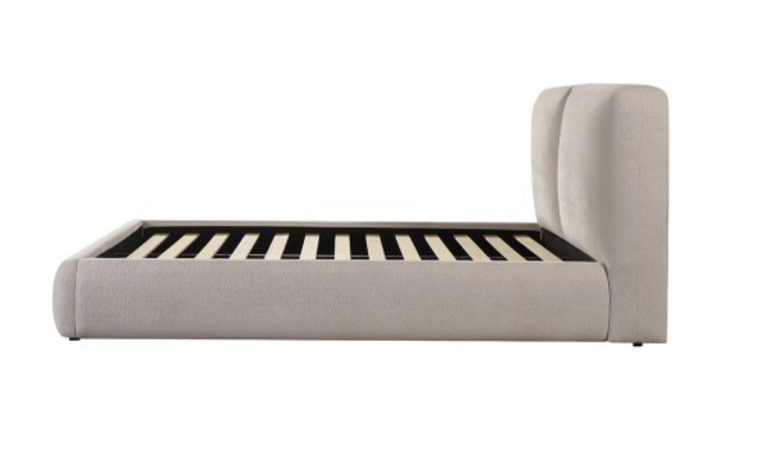 Beige Upholstered Bed Frame | Modern Platform Bed King & Queen