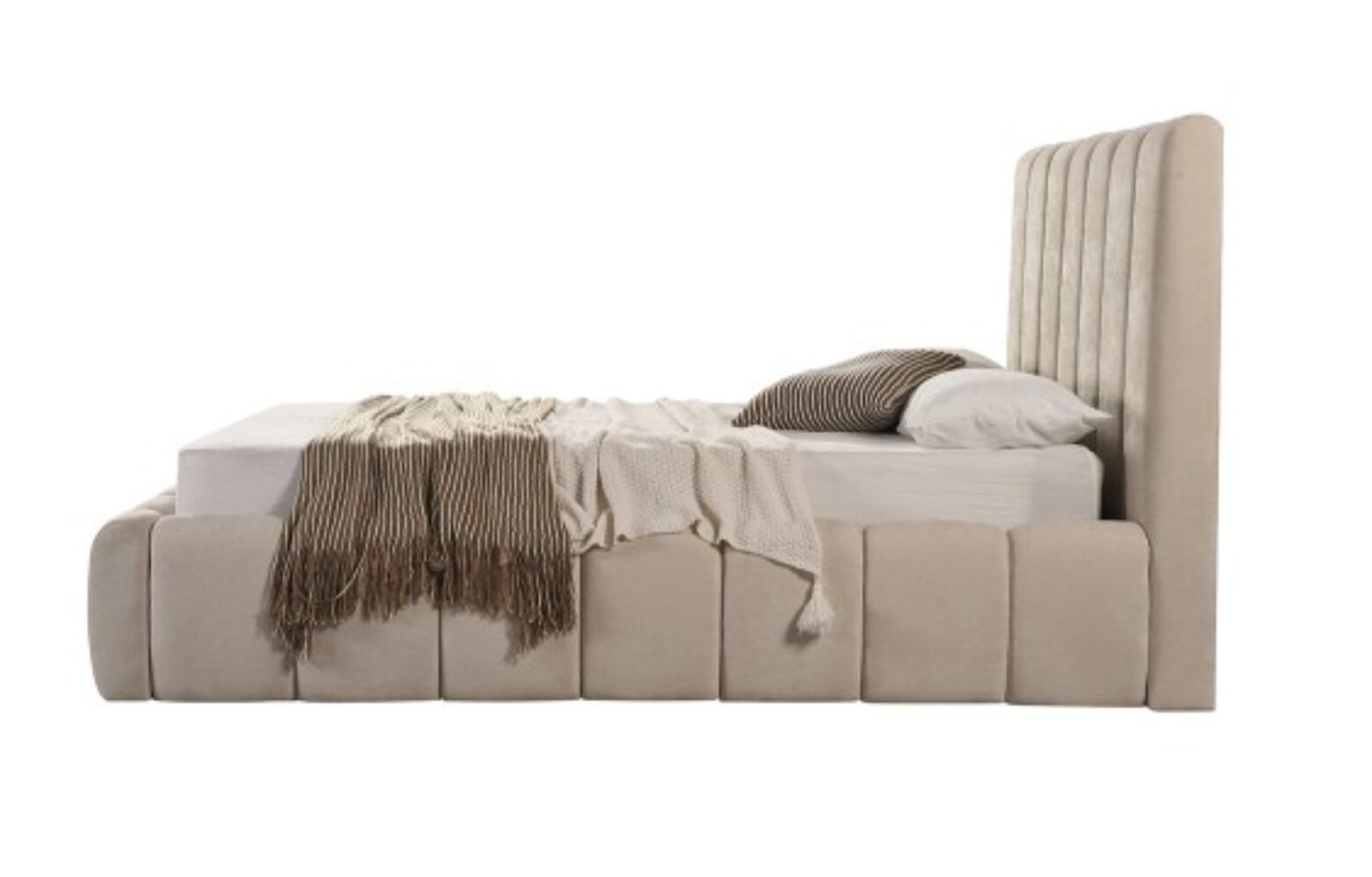 Buy Beige Upholstered Bed Frame from Infinity Furniture Mississauga