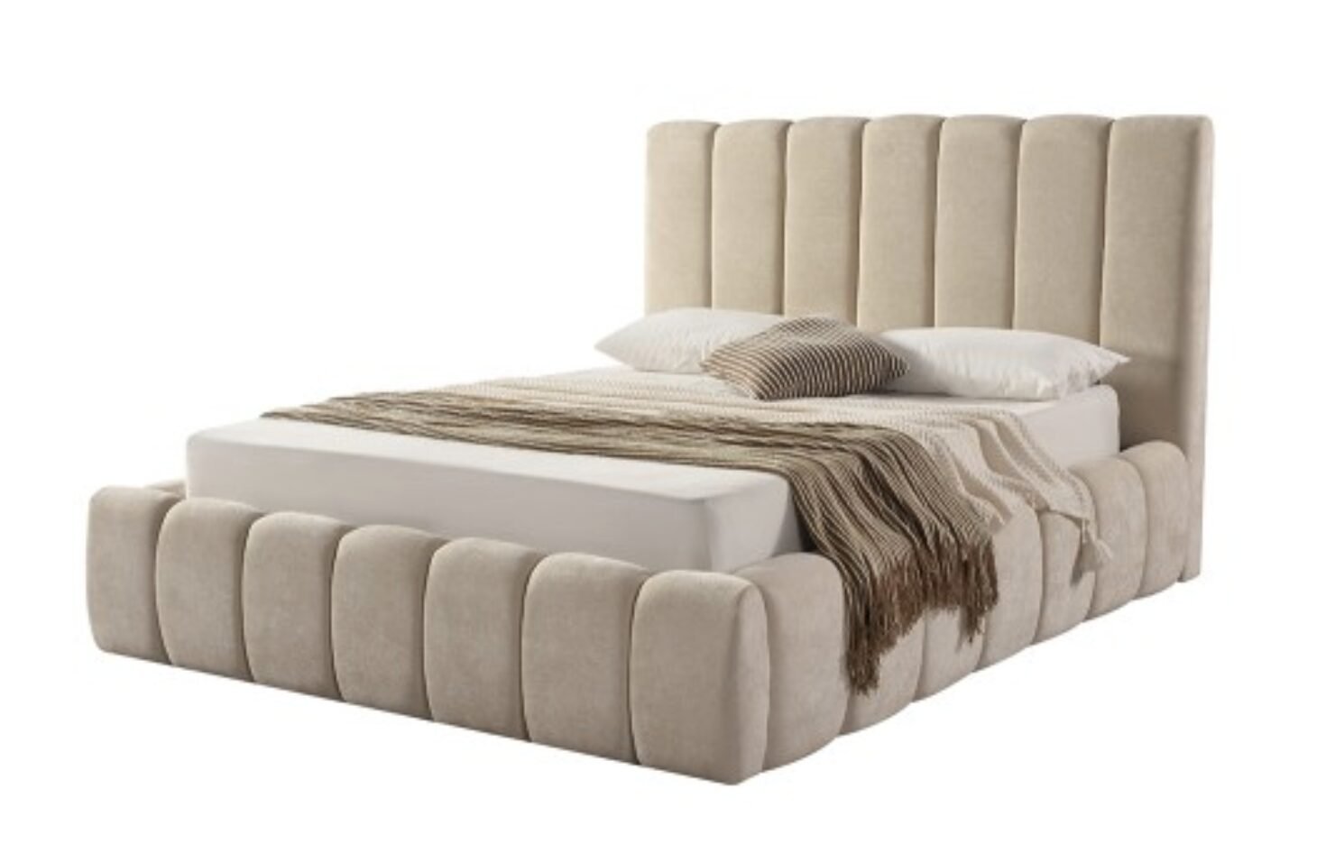 Buy Beige Upholstered Bed Frame from Infinity Furniture Mississauga