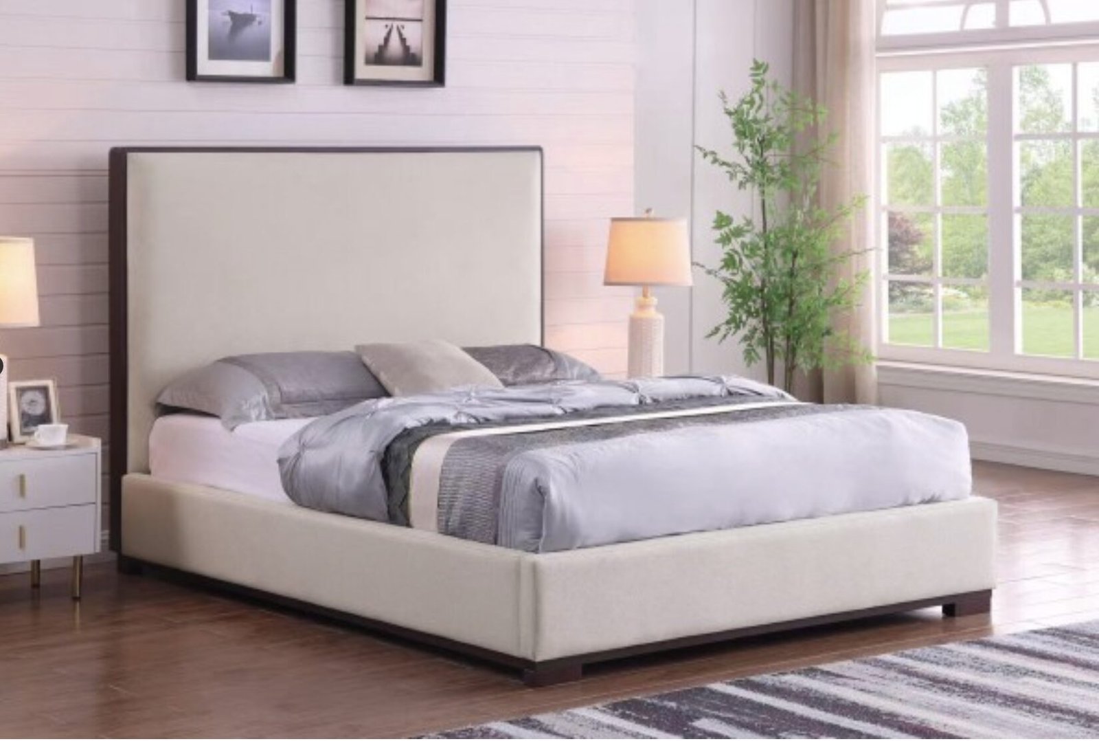 Buy Beige Upholstered Bed Frame from Infinity Furniture Mississauga