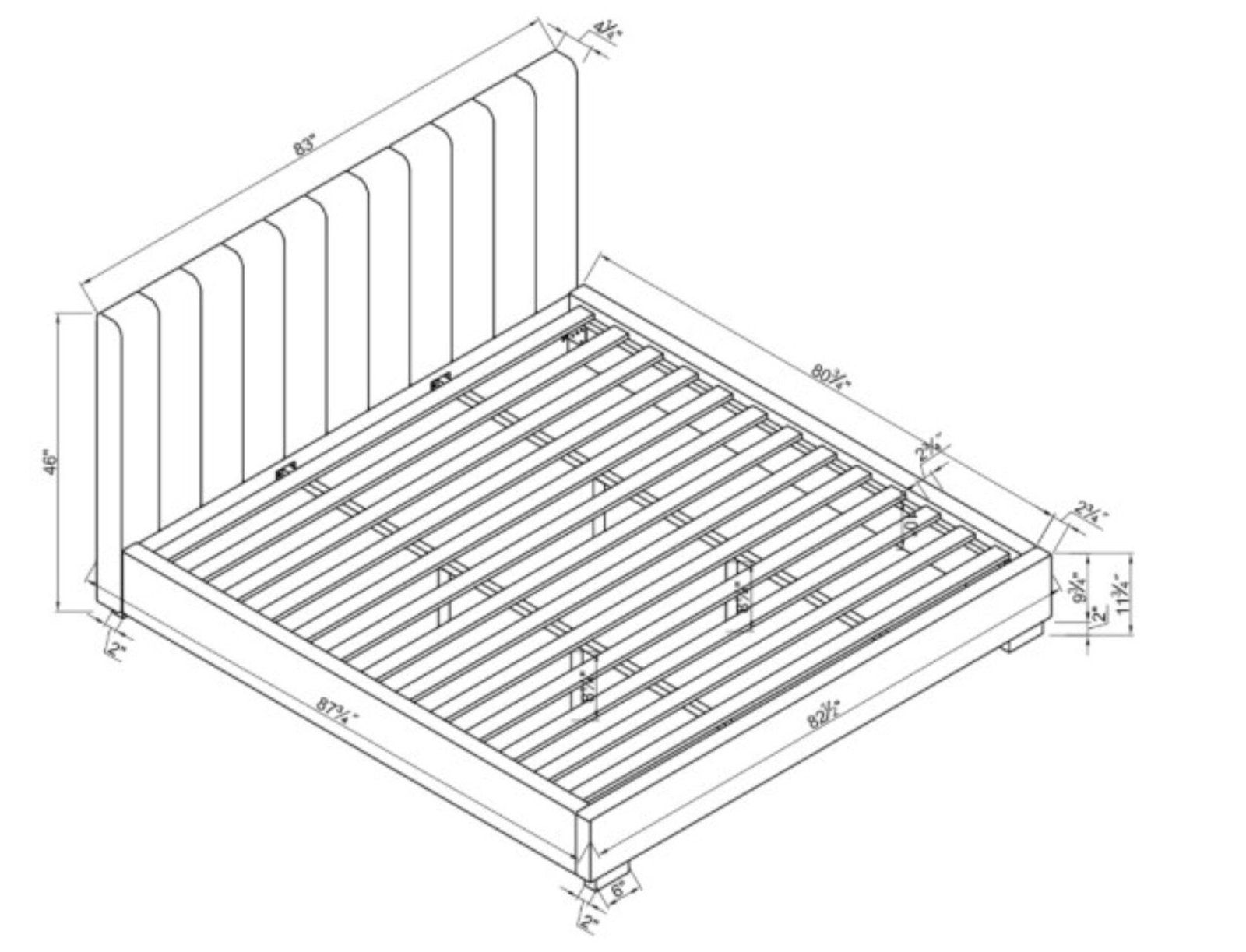 Buy Beige Channel Tufted Bed Frame from Infinity Furniture Mississauga