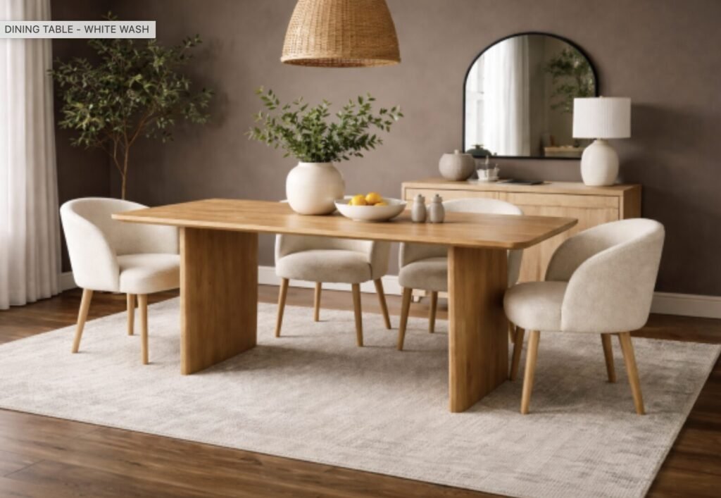 Buy White Wash Dining Table Solid Wood | Infinity Furniture Mississauga