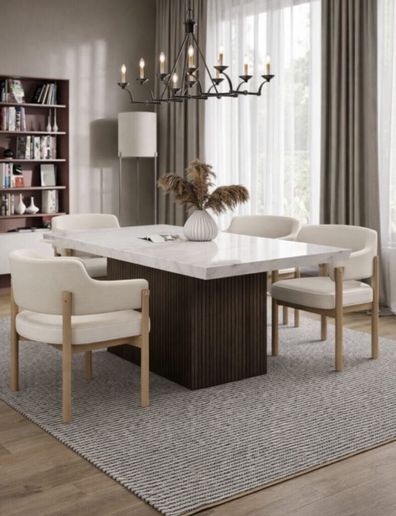 Buy Espresso Dining Table with Marble Top | Infinity Furniture Mississauga