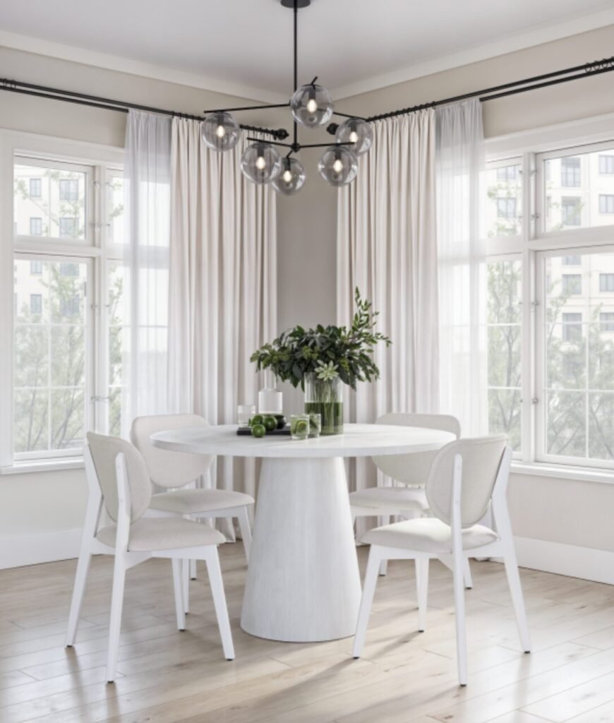 Buy White Vigo Round Dining Table | Infinity Furniture Mississauga