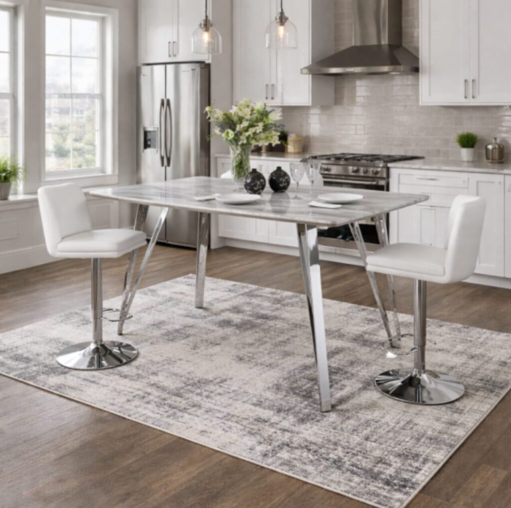 Buy Silver Counter Table 72" Marble Top | Infinity Furniture Mississauga