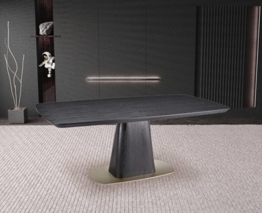 Buy Black Modern Dining Table with Gold Base | Infinity Furniture Mississauga