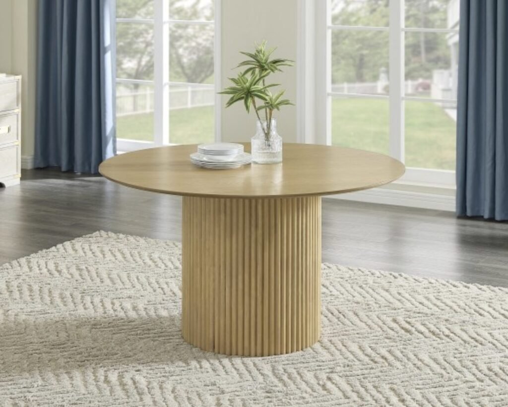 Buy Round Natural Oak Dining Table | Infinity Furniture Mississauga