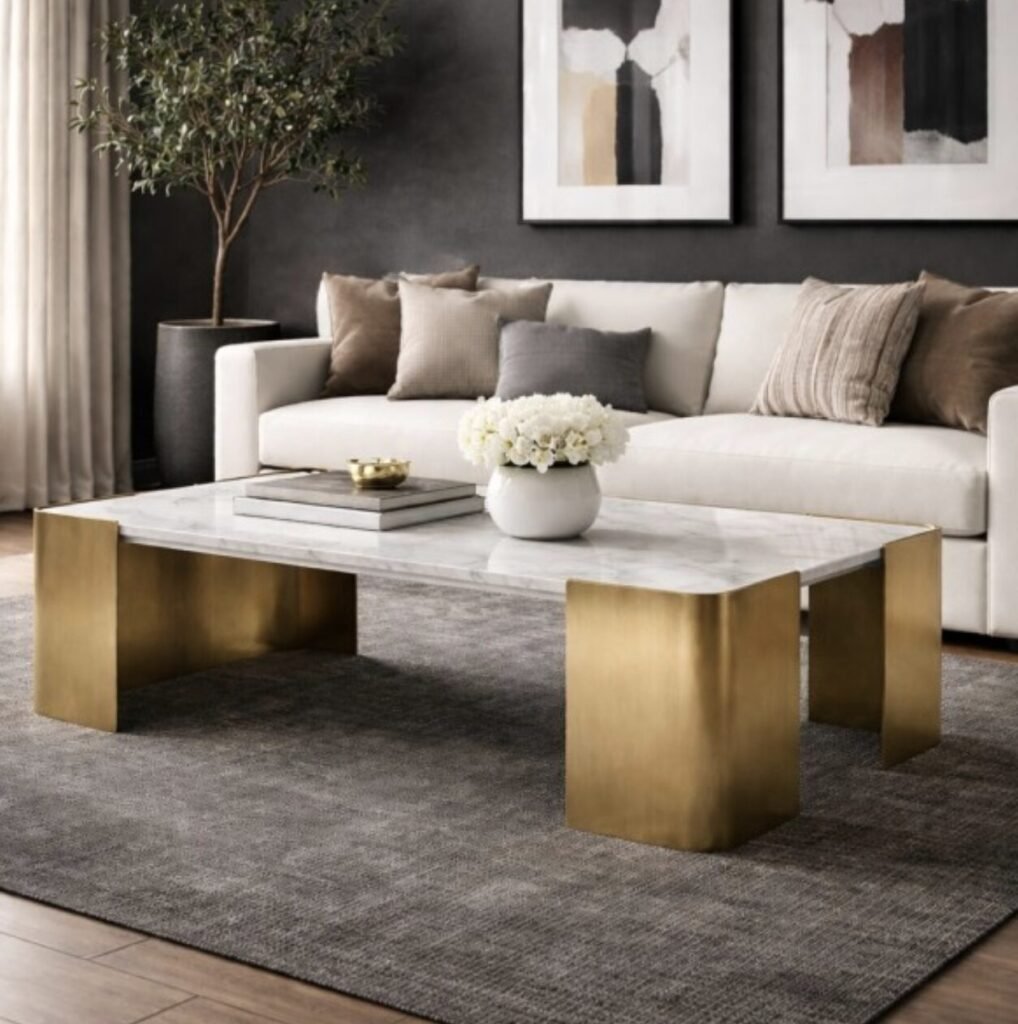Buy Marble Coffee Table with Gold Legs | Infinity Furniture Mississauga