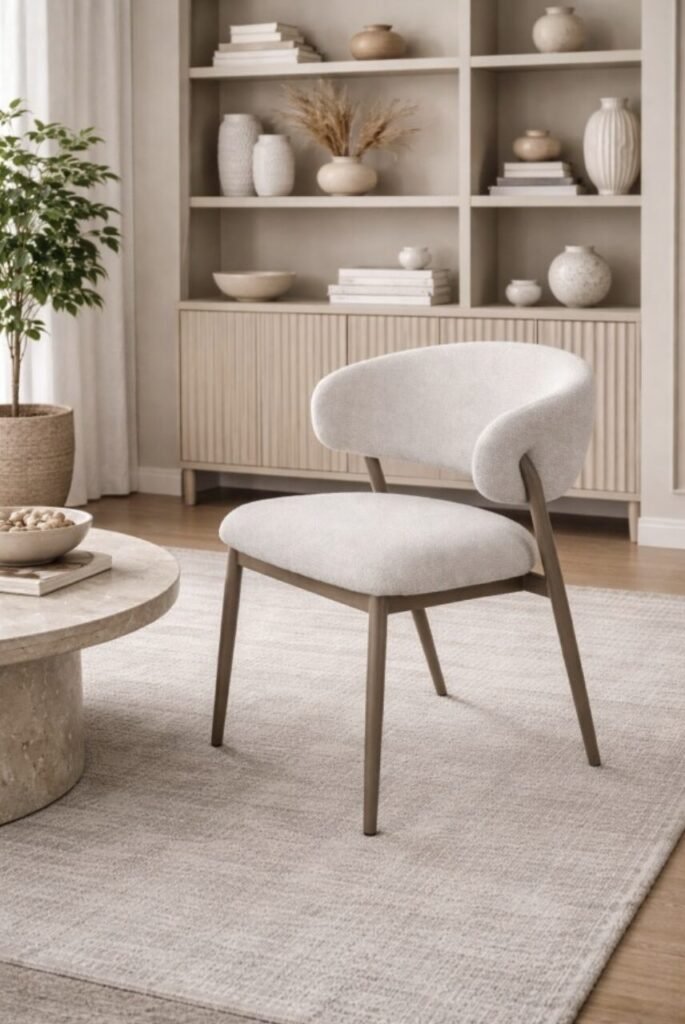Buy Dining Chair Tobacco Beige Bouclé | Infinity Furniture Mississauga