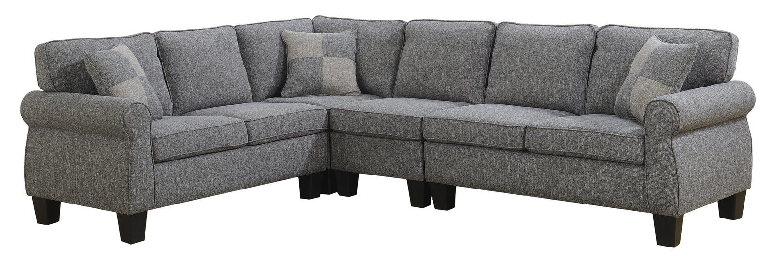 Grey Contemporary Sectional Sofa with Moveable Armless Chair | Infinity Furniture Mississauga