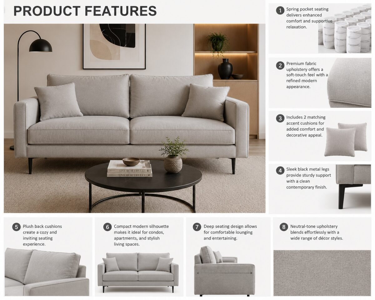 Grey Sofa Contemporary | Infinity Furniture Mississauga