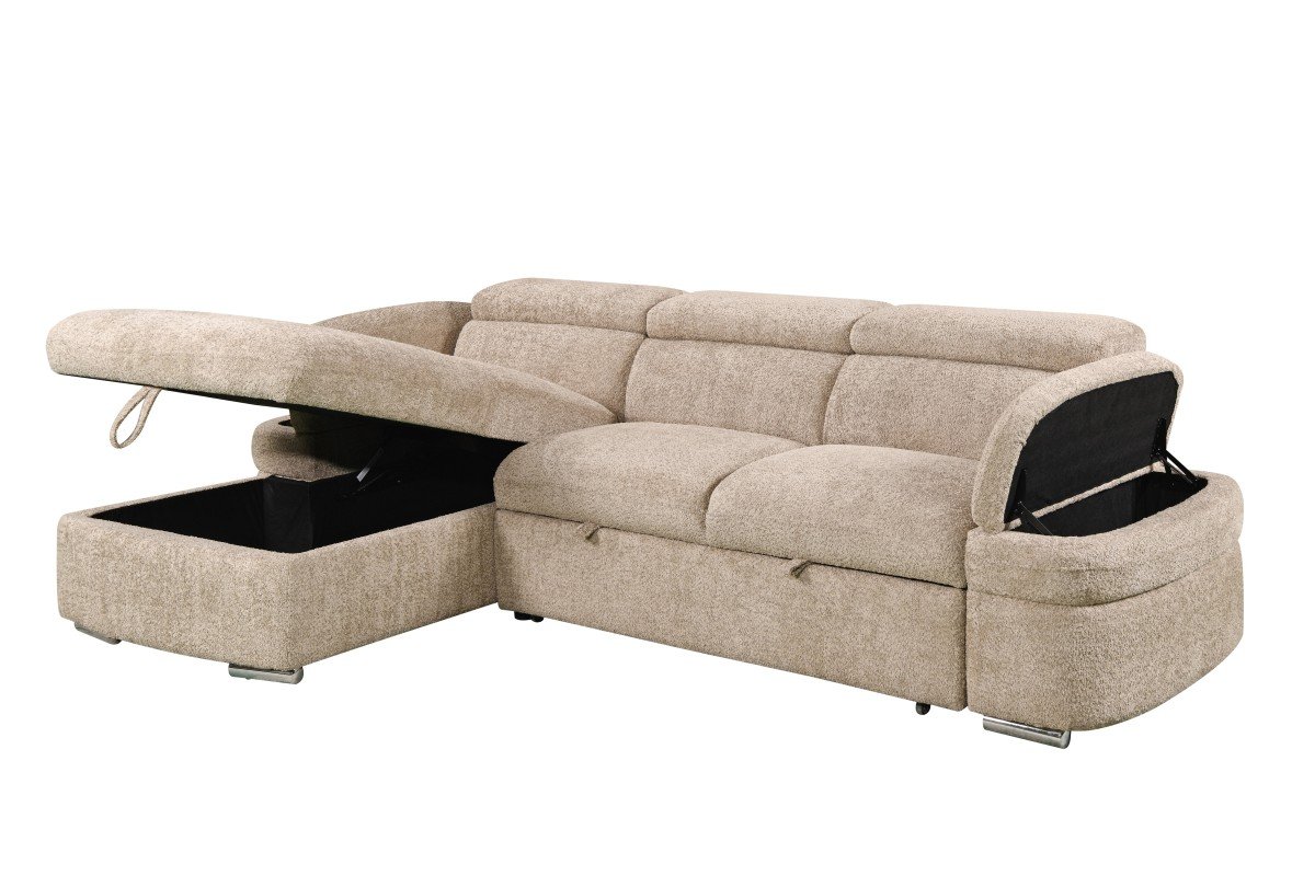 Beige LHF Sectional Sleeper Contemporary | Infinity Furniture Mississauga