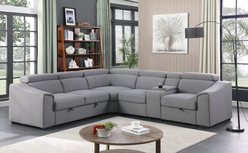 Sectional Sofa Bed Grey LHF & RHF Contemporary Sleeper Collection | Infinity Furniture Mississauga