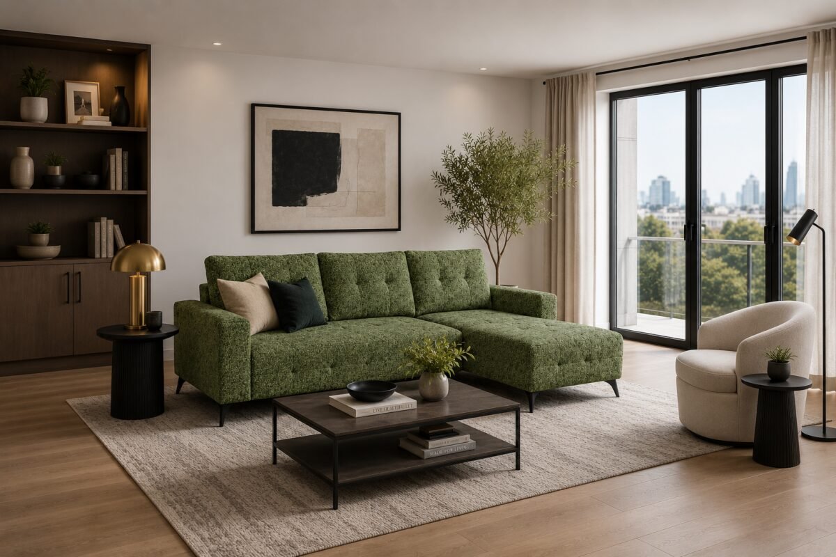 Westwood Sectional Sleeper Sofa Green – LHF & RHF