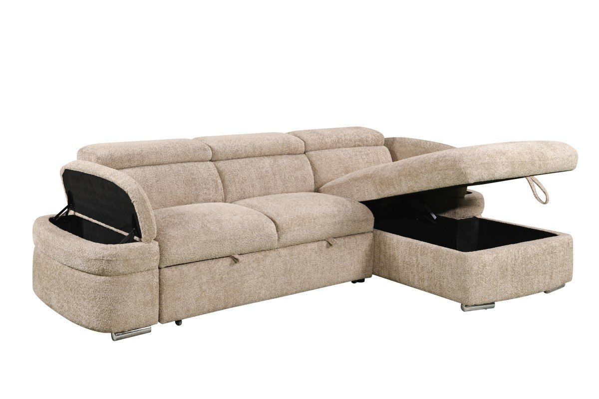 Beige Sectional Sleeper Sofa RHF & LHF Collection | Infinity Furniture Mississauga