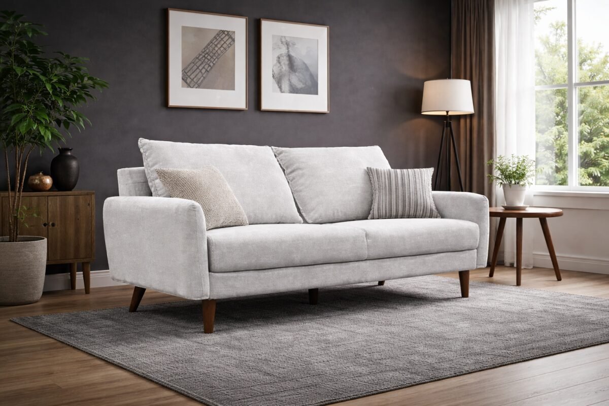 Light Grey 3 Seater Sofa Contemporary | Infinity Furniture Mississauga