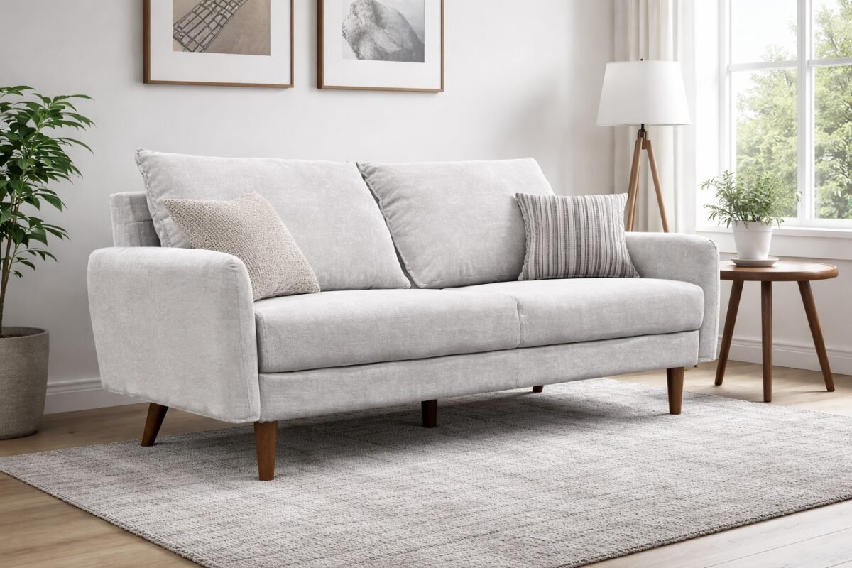 Light Grey 3 Seater Sofa Contemporary | Infinity Furniture Mississauga