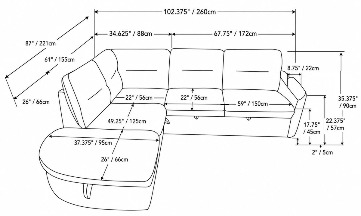 LHF & RHF Blue Sleeper Sectional with Storage Contemporary Sofa | Infinity Furniture Mississauga