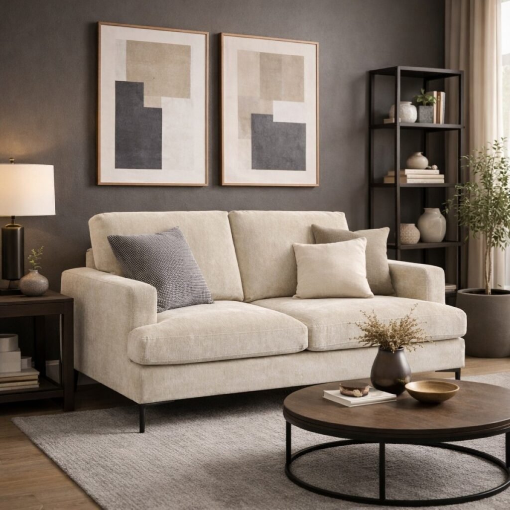 Beige Love Seat Contemporary | Infinity Furniture Mississauga