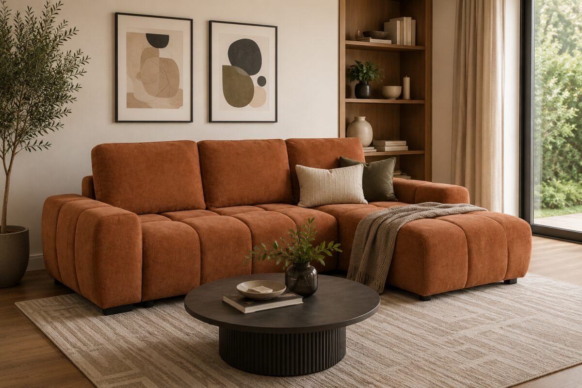 Burnt Orange Sectional Sleeper Sofa RHF & LHF Collection | Infinity Furniture Mississauga