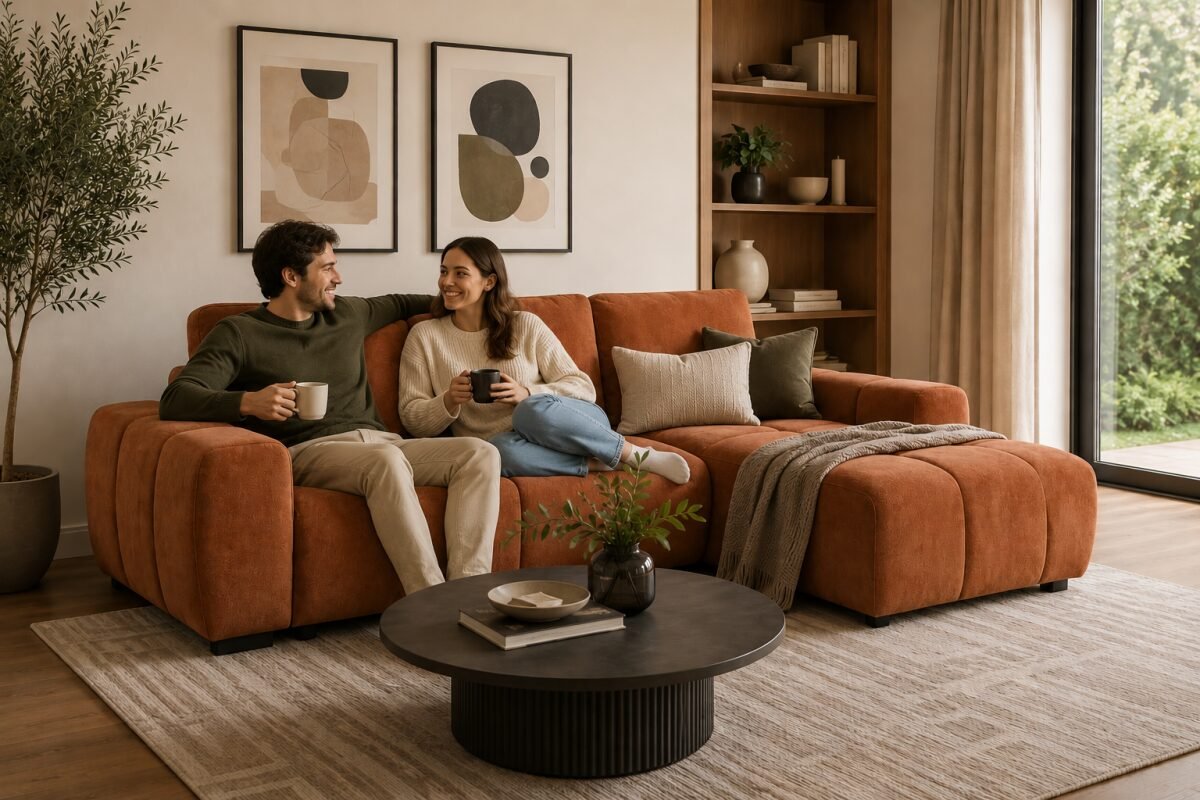 Burnt Orange Sectional Sleeper Sofa RHF & LHF Collection | Infinity Furniture Mississauga