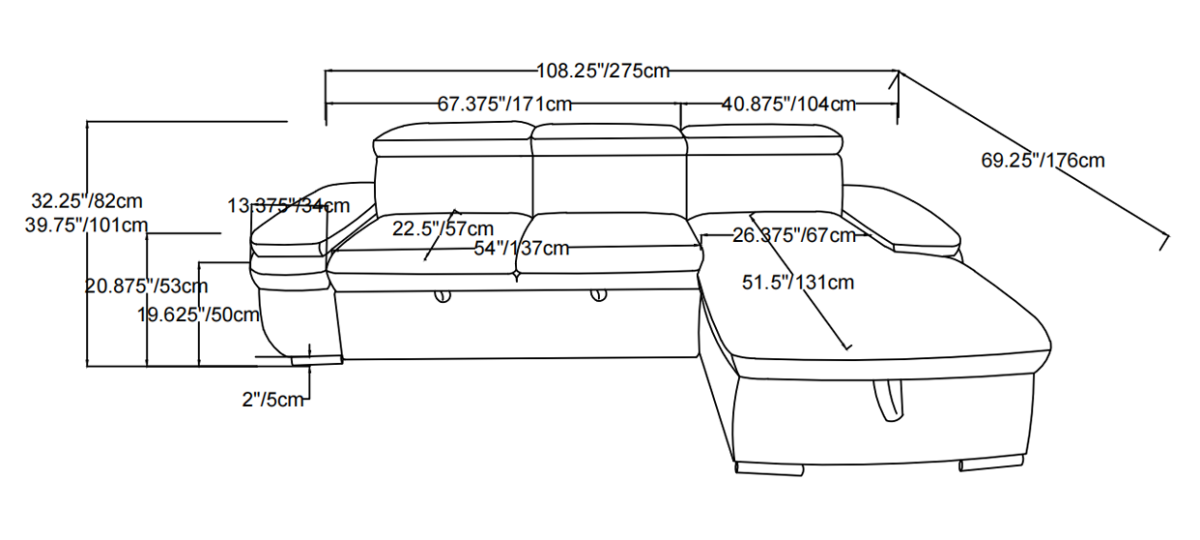 Beige Sectional Sleeper Sofa RHF & LHF Collection | Infinity Furniture Mississauga