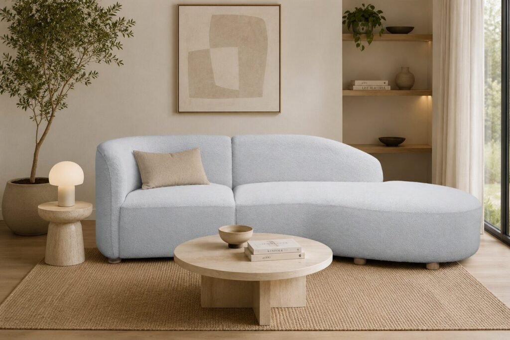 Sofia Sofa Chaise Beige Contemporary | Infinity Furniture Mississauga