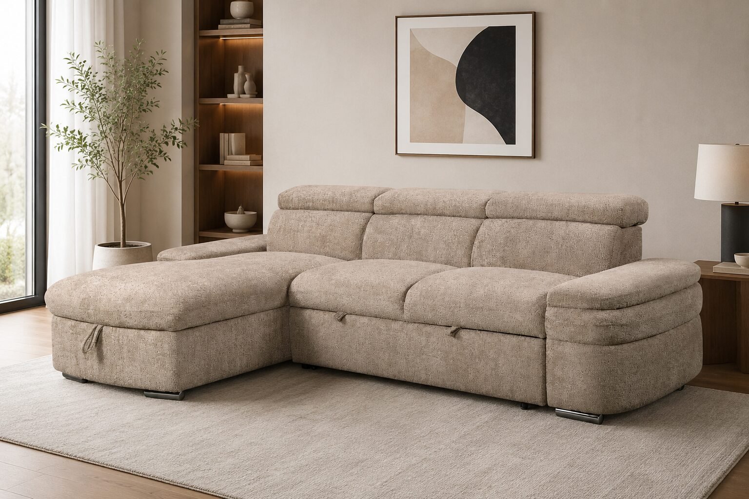 Beige Sectional Sleeper Sofa RHF & LHF Collection | Infinity Furniture Mississauga