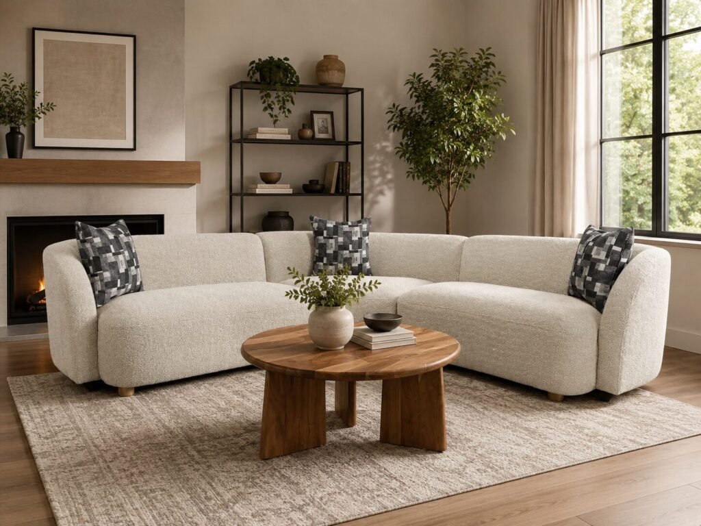 Beige Lorenzo Contemporary Sectional Sofa | Infinity Furniture Mississauga