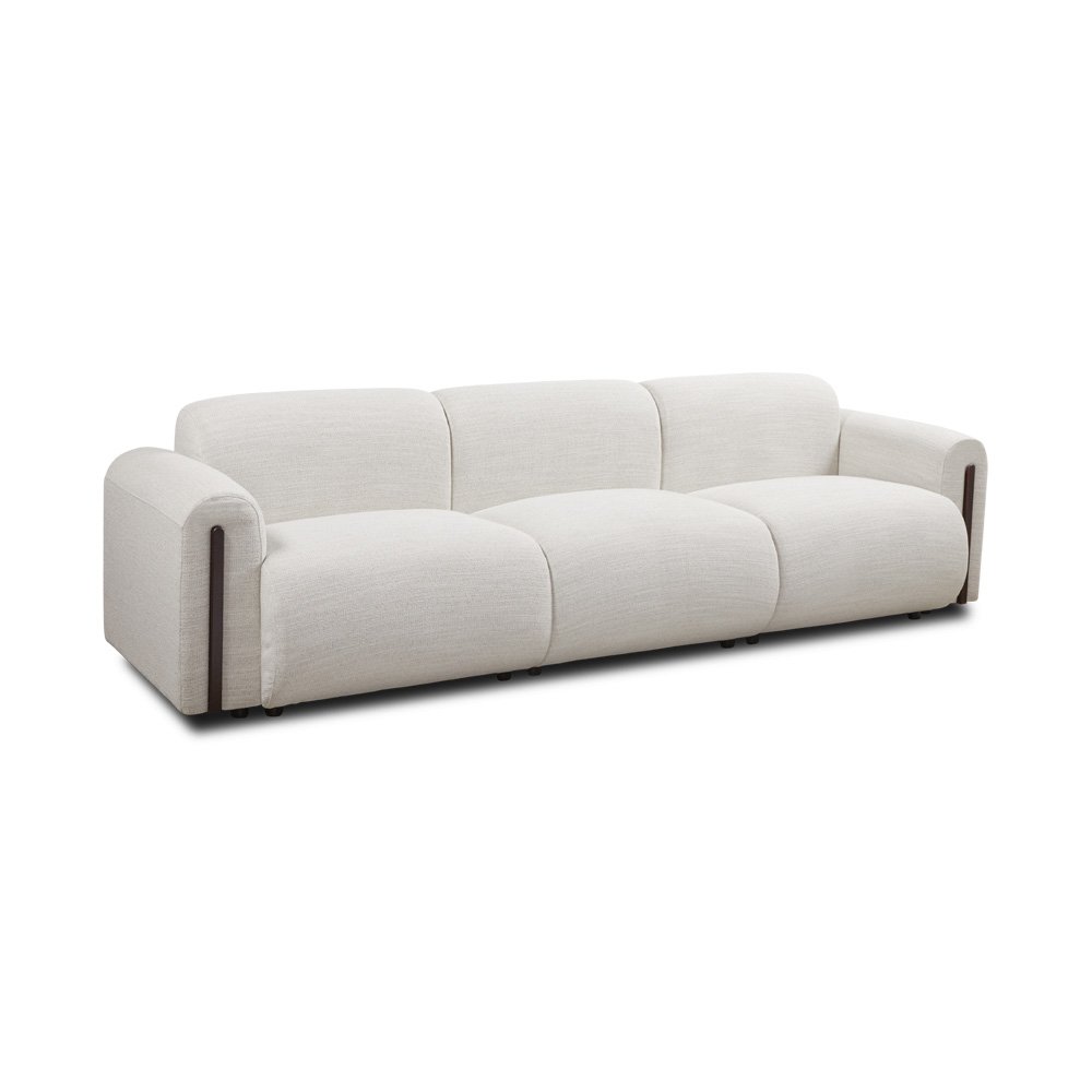 Harrison Linen Brenton 4-Seater Sofa with wood accents and premium linen upholstery | Infinity Furniture Mississauga