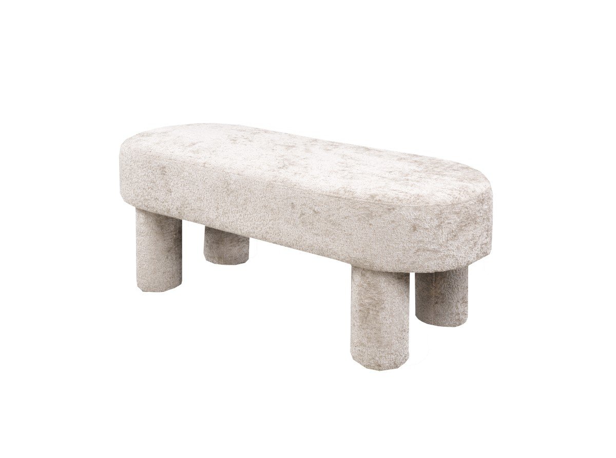 Eva Accent Bench Beige Contemporary Upholstered Bench with Premium Fabric and Foam Cushioning | Infinity Furniture Mississauga