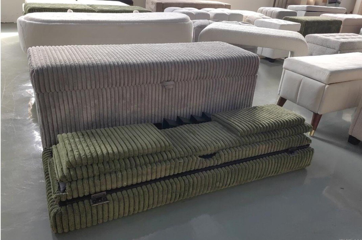 Hudson Storage Ottoman Black & Green Contemporary Collection | Infinity Furniture Mississauga