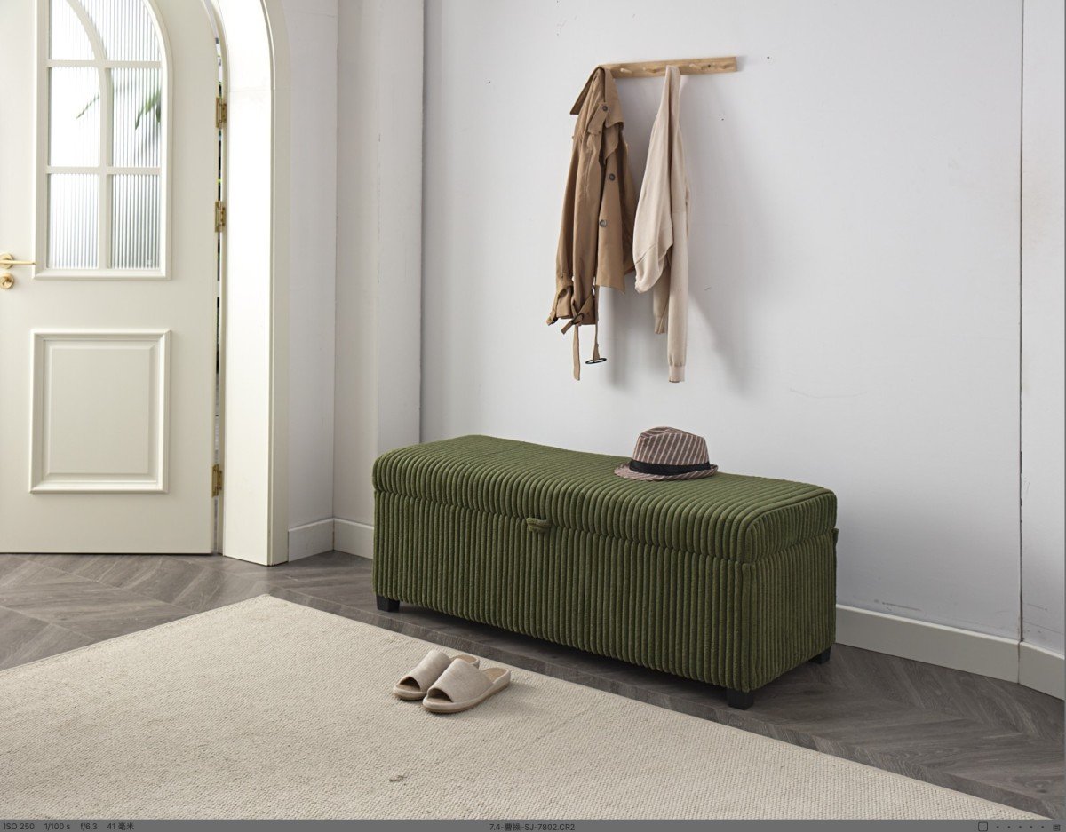 Hudson Storage Ottoman Black & Green Contemporary Collection | Infinity Furniture Mississauga