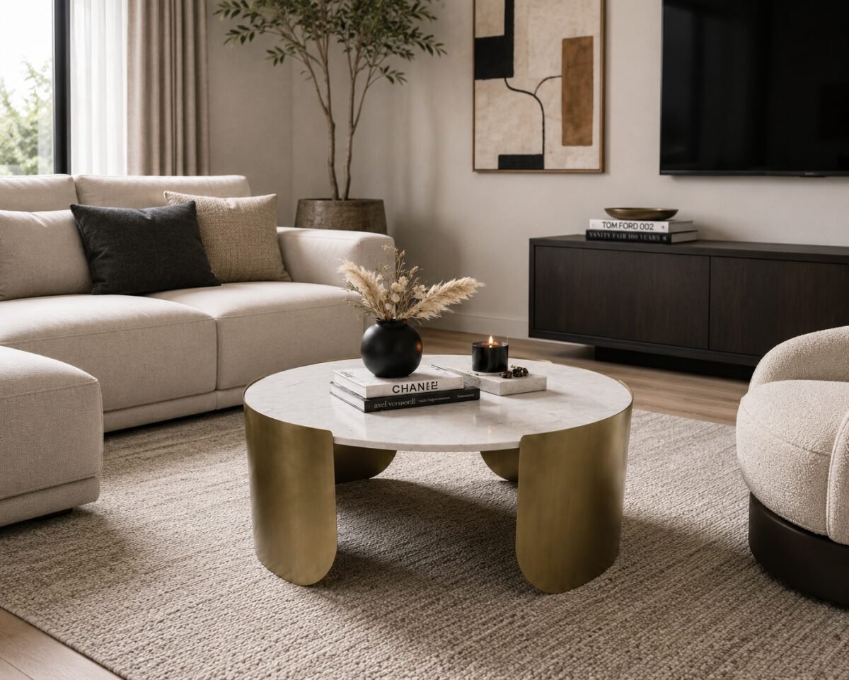 Gold Coffee Table Contemporary Living Room Collection | Infinity Furniture Mississauga