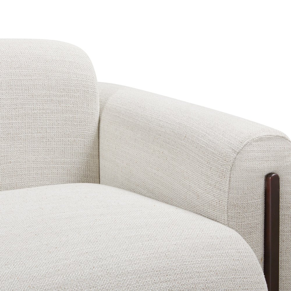 Harrison Linen Brenton 4-Seater Sofa with wood accents and premium linen upholstery | Infinity Furniture Mississauga