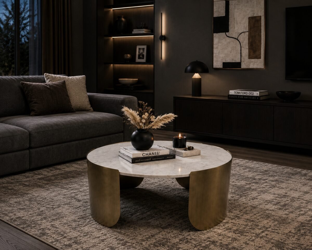 Gold Coffee Table Contemporary Living Room Collection | Infinity Furniture Mississauga