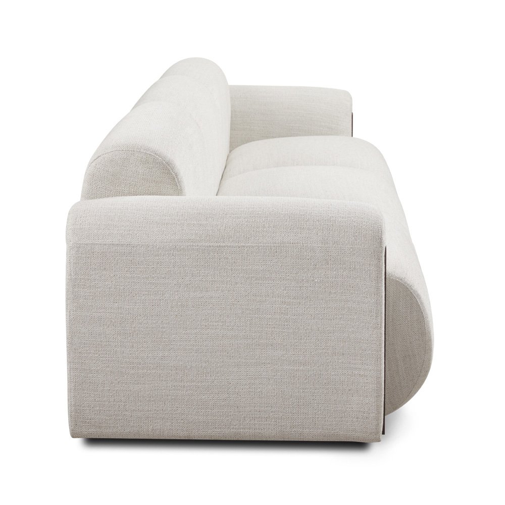 Harrison Linen Brenton 4-Seater Sofa with wood accents and premium linen upholstery | Infinity Furniture Mississauga